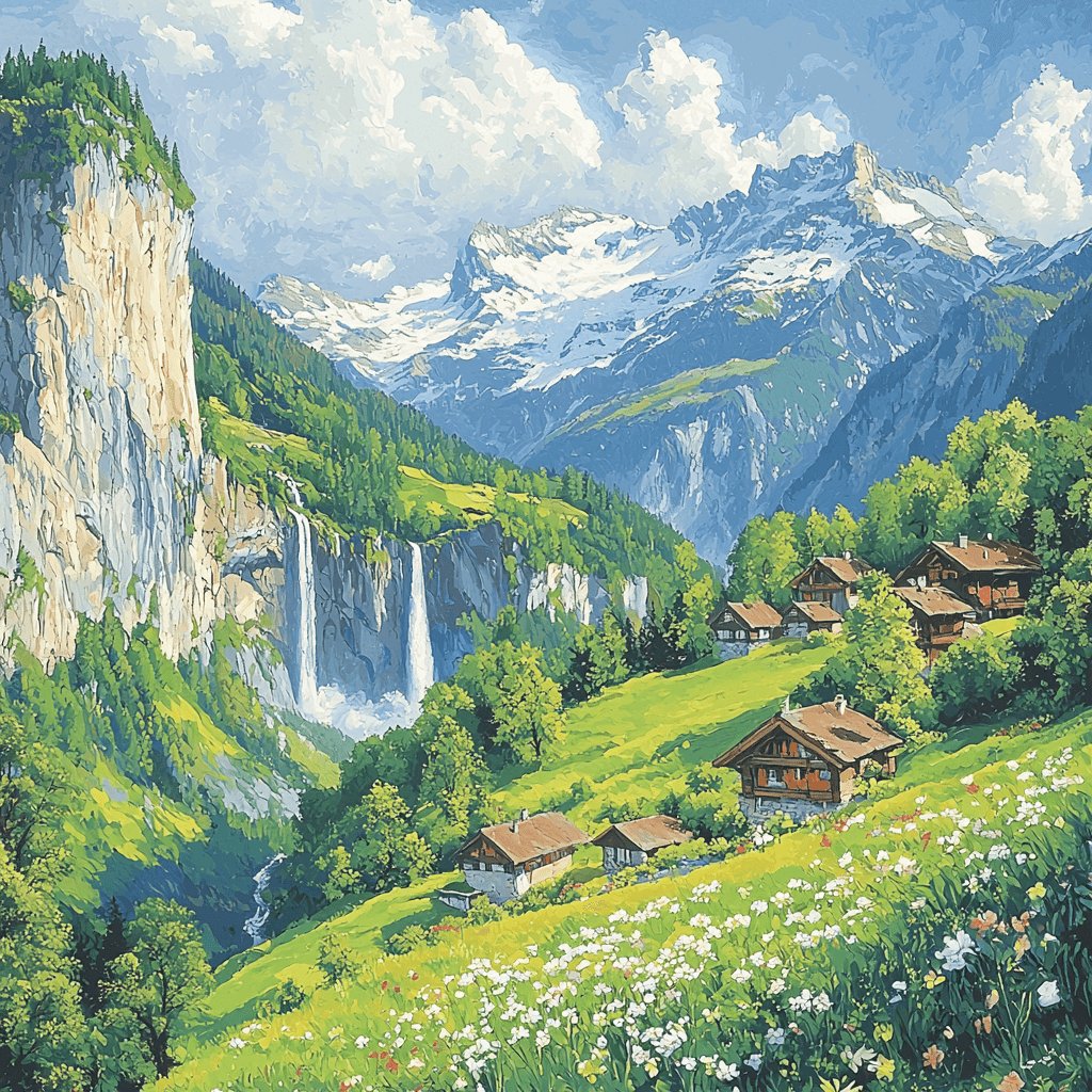 Lauterbrunnen Valley - Switzerland Paint By Numbers Kits