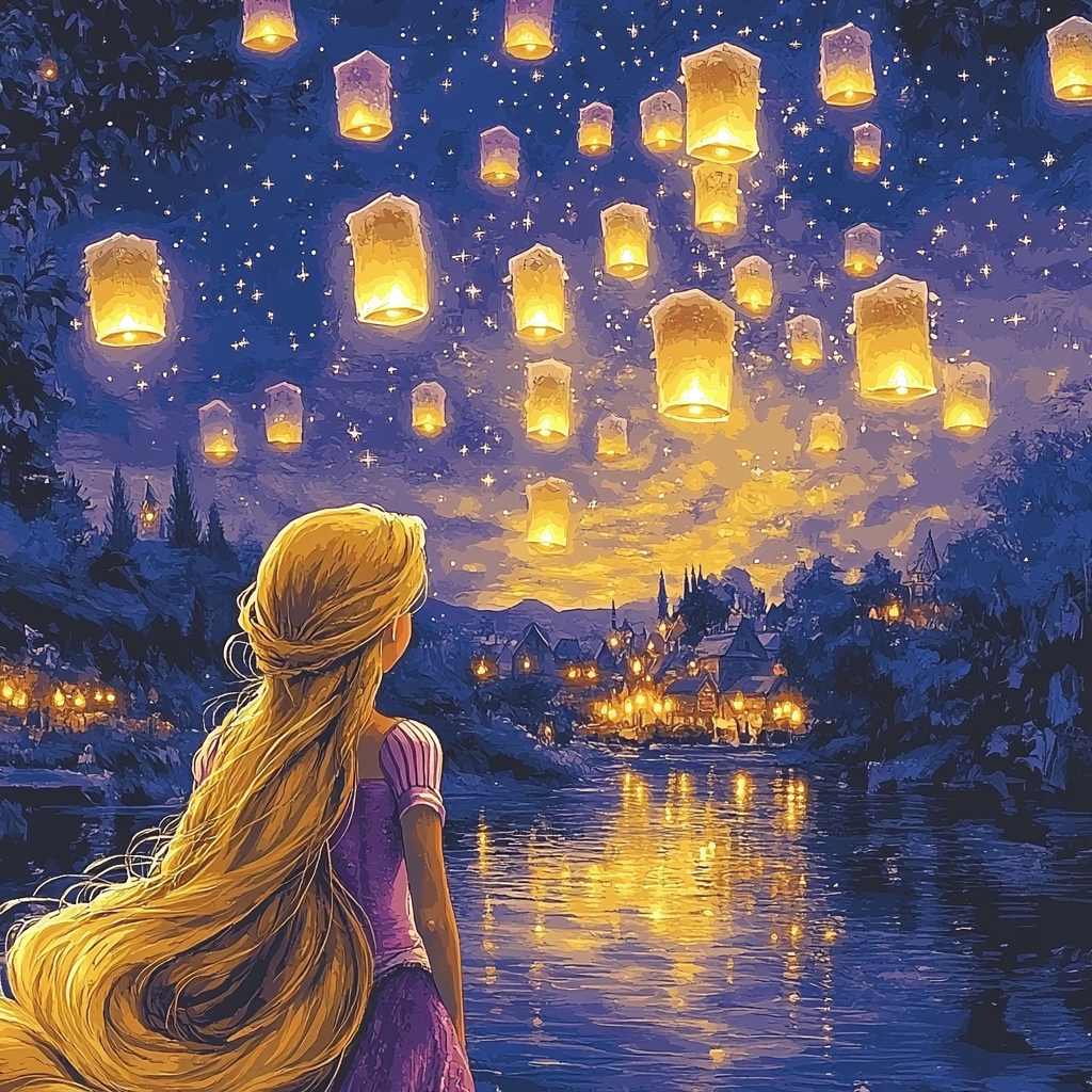 Rapunzels Lantern Glow Numbered painting kits