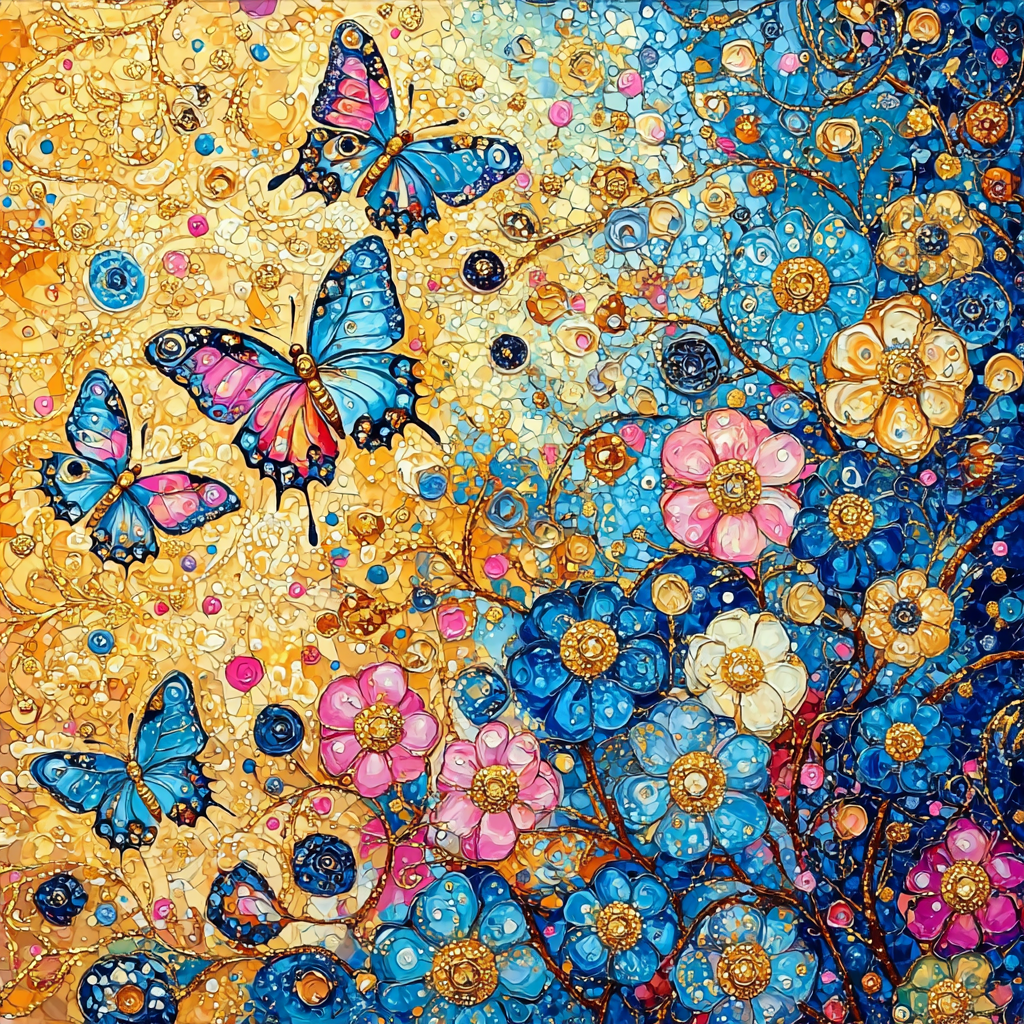 Gustav Klimt Inspired Elegant Butterflies Paint By Number