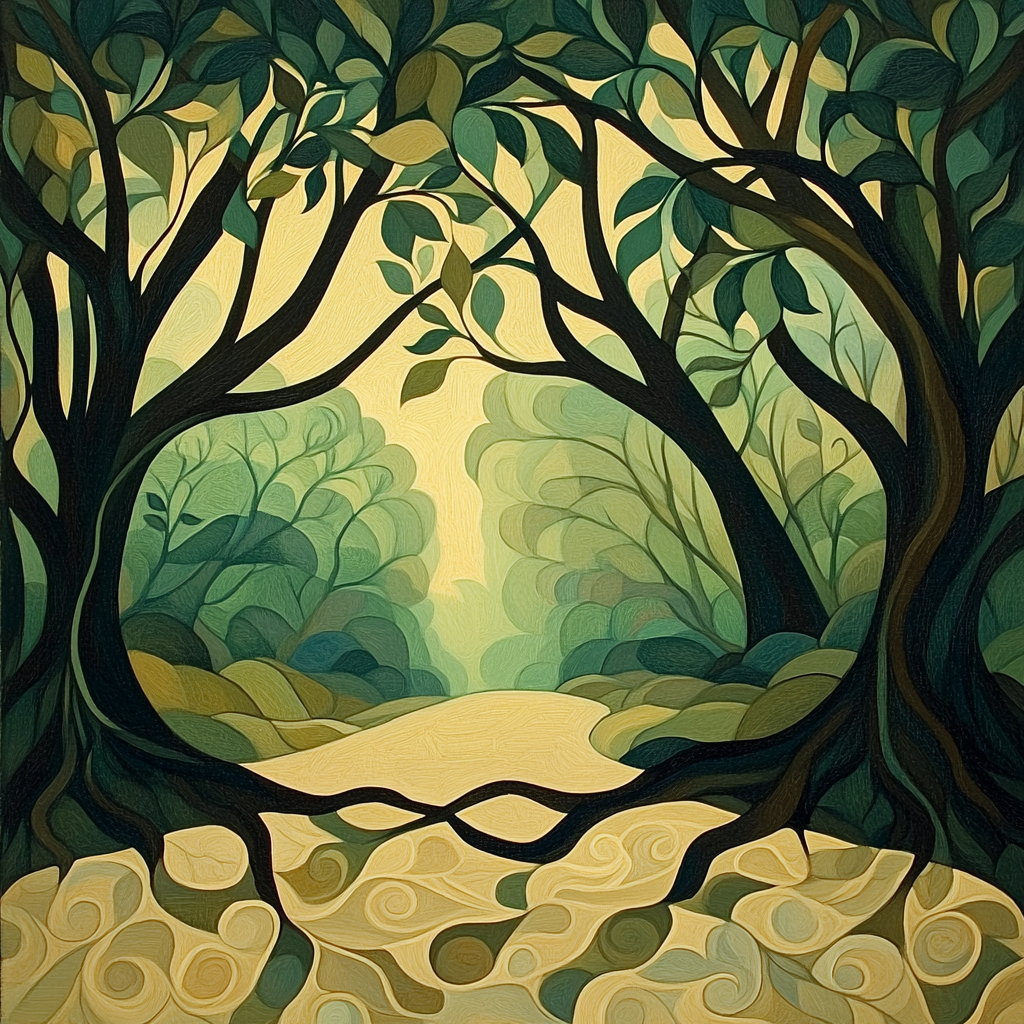 Nandalal Bose Inspired Sacred Banyan Rhythms DIY paint by numbers