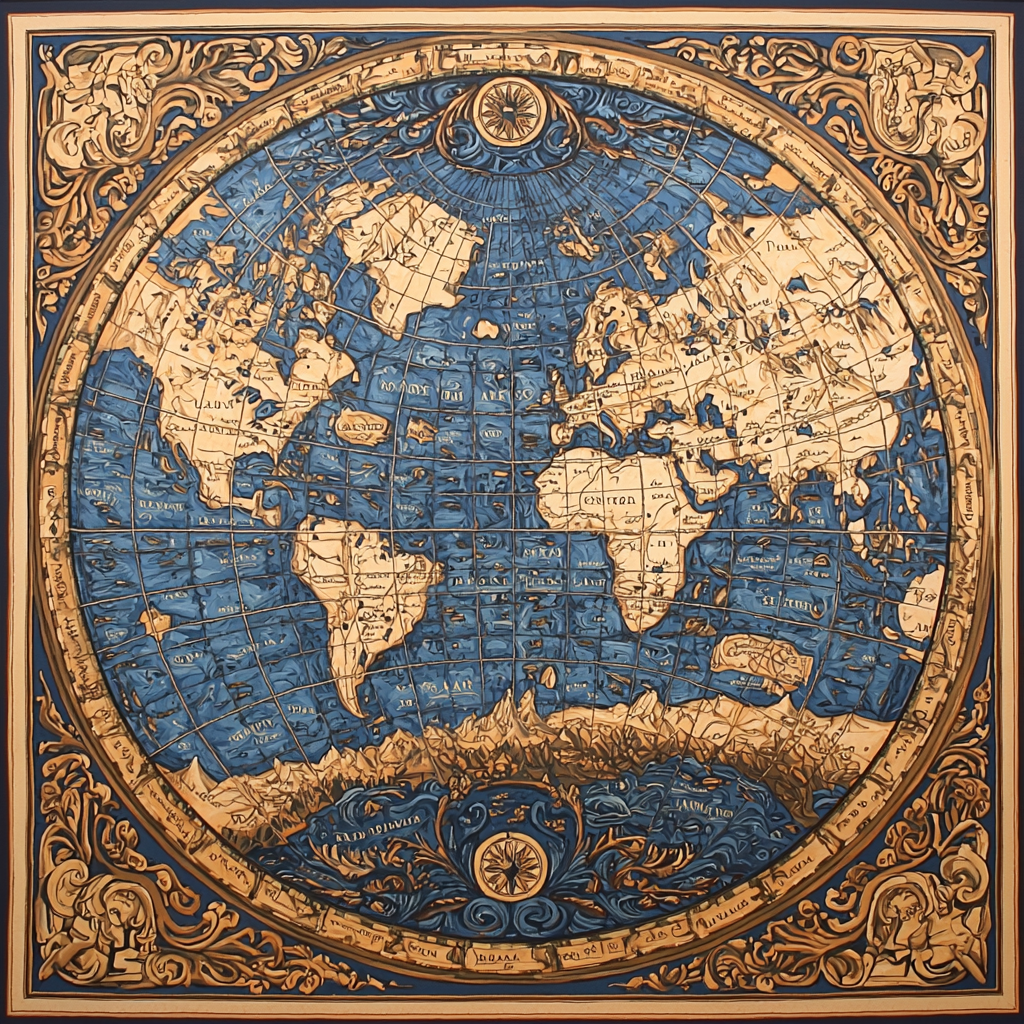 Historical Cartographers Inspired Historical Map Of Dreams Paint By Color