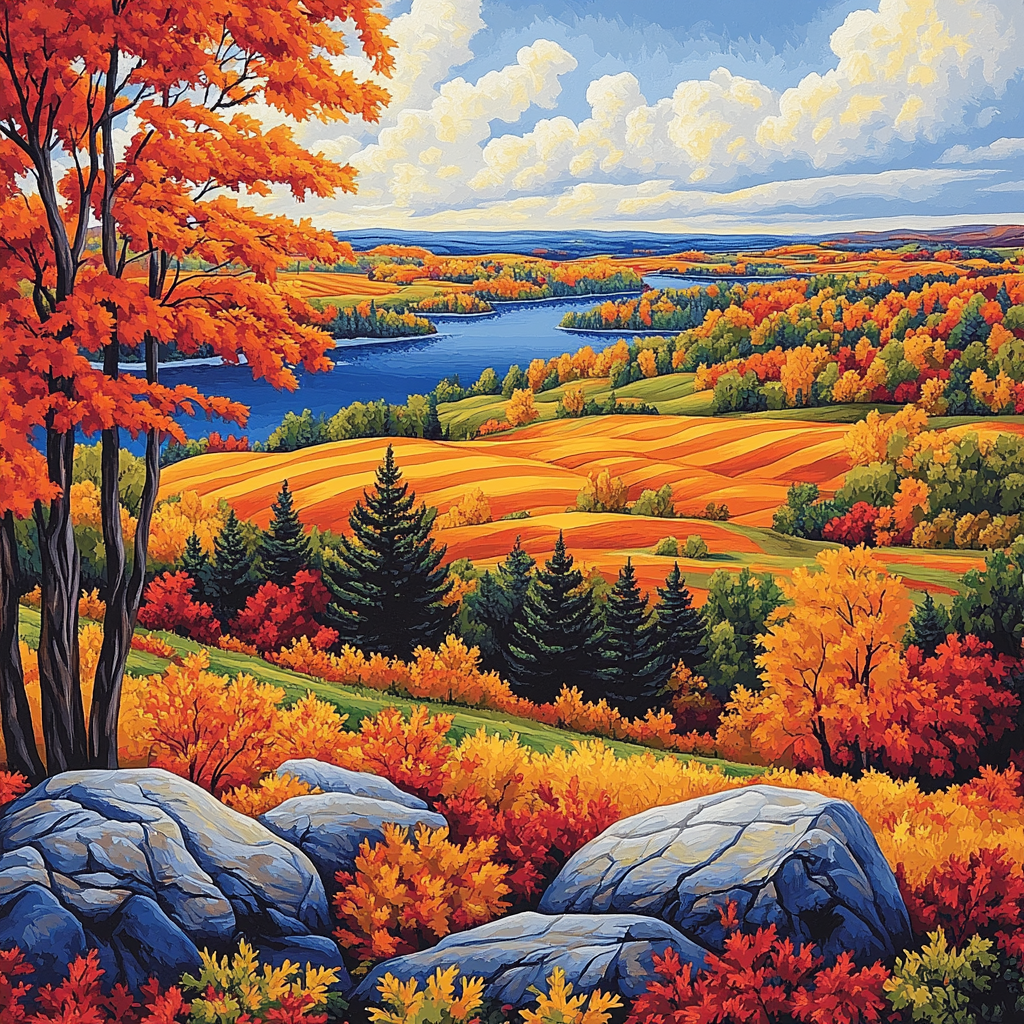 A.Y. Jackson Inspired Algoma Autumn Rhythm Numbered painting kits