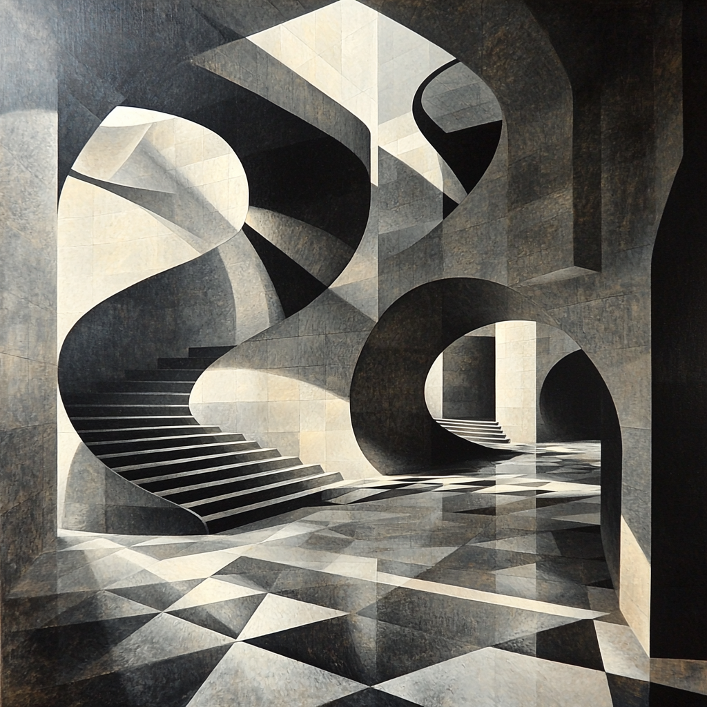 M.C. Escher Inspired Interdimensional Vistas Numbered Painting Kits