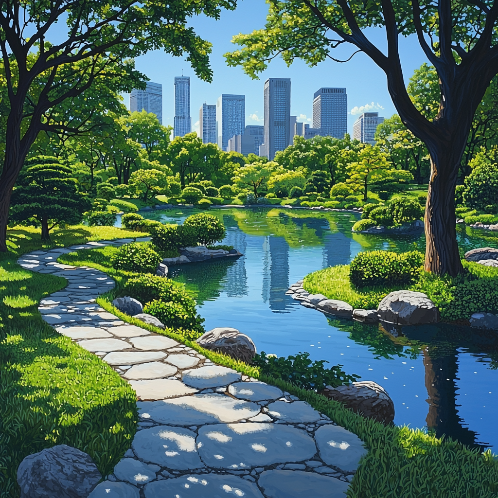 Shinjuku Gyoen National Garden Tokyo Numbered painting kits