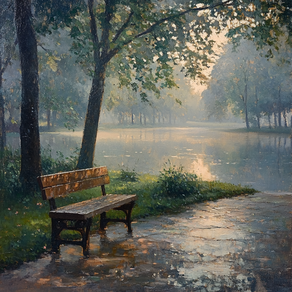 Claude Monet Inspired Foggy City Park Painting by numbers kit