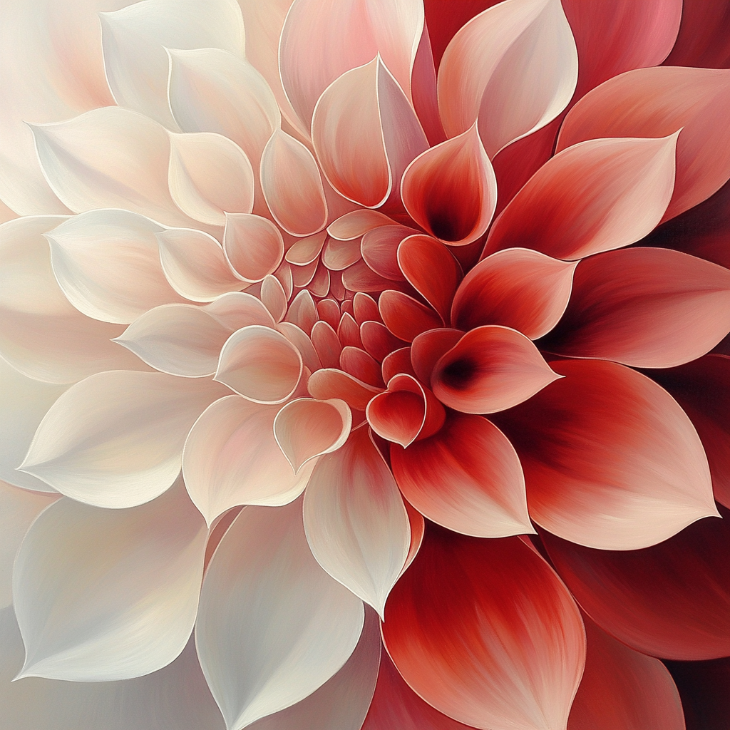 Georgia O’Keeffe Inspired Close Up Crimson Petal Abstraction paint by color