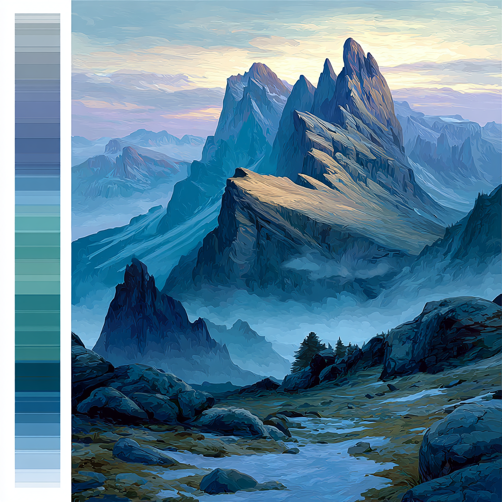 Leonardo Da Vinci Inspired Mountain Aurora DIY paint by numbers