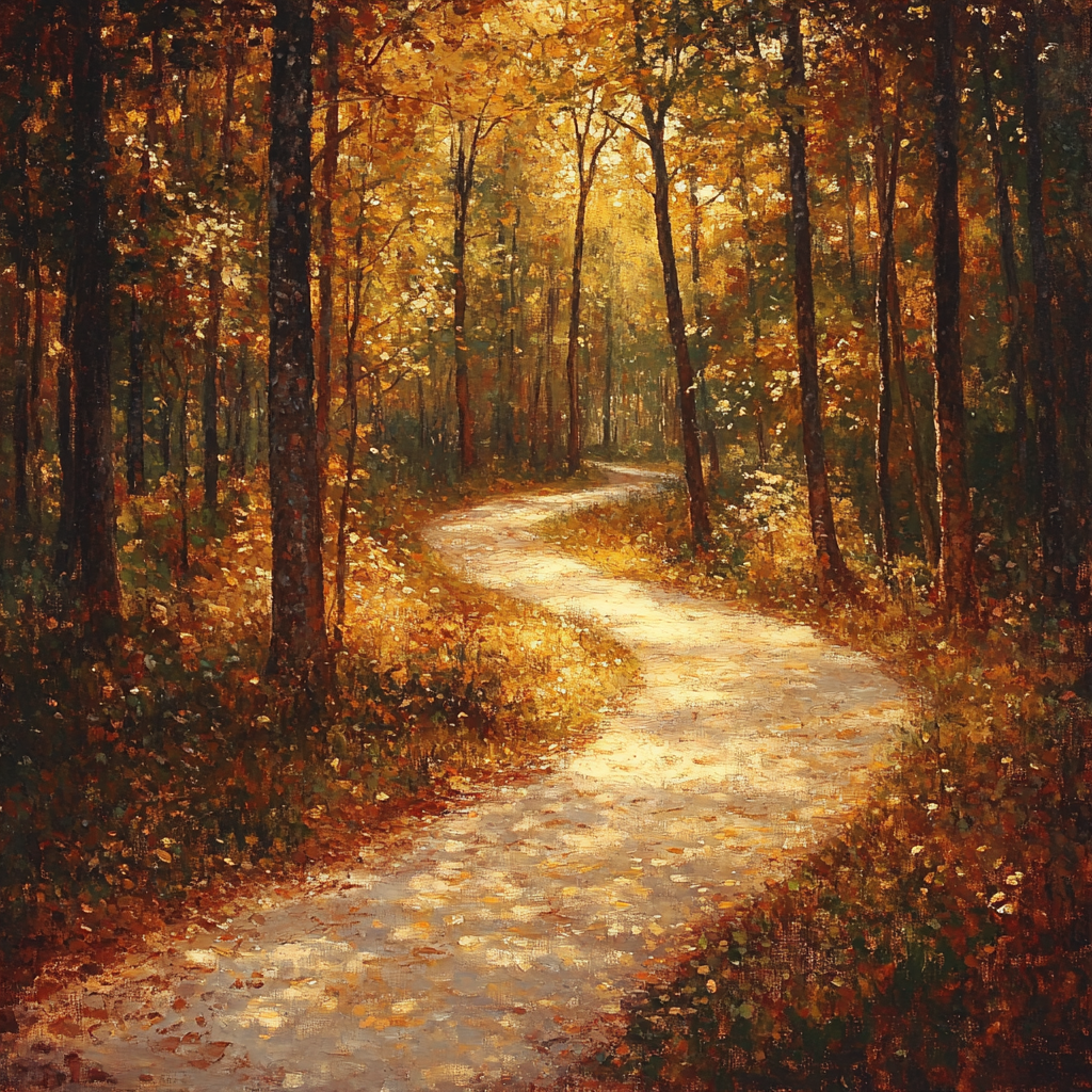 Claude Monet Inspired Autumn Forest Path Paint by numbers art