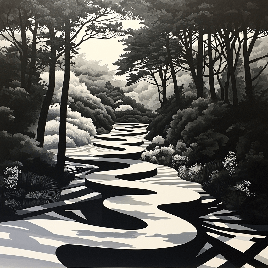 M.C. Escher Inspired Paradoxical Garden Paint By Numbers Kits