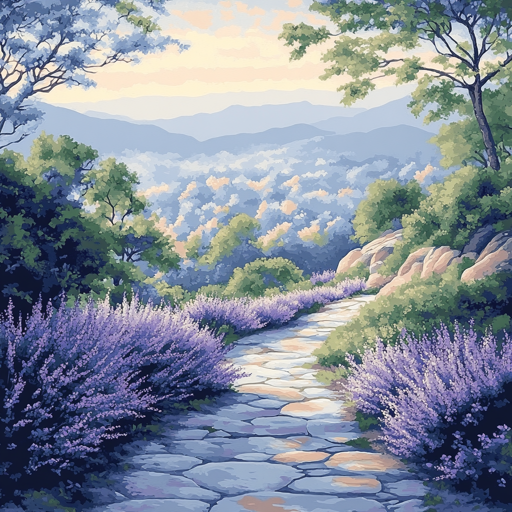 Hiroshige Inspired Plum Garden Dawn paint by numbers