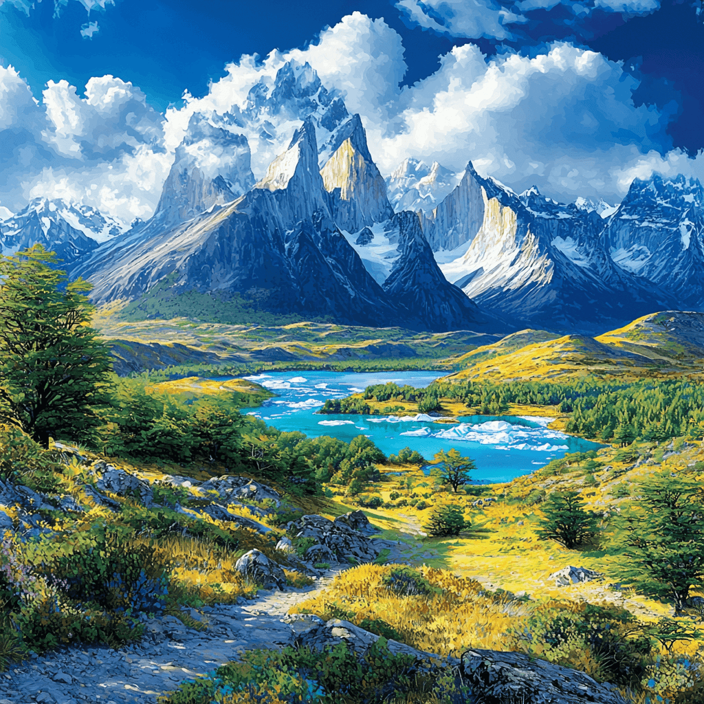Parque Nacional Torres Del Paine - Chile Paint By Numbers