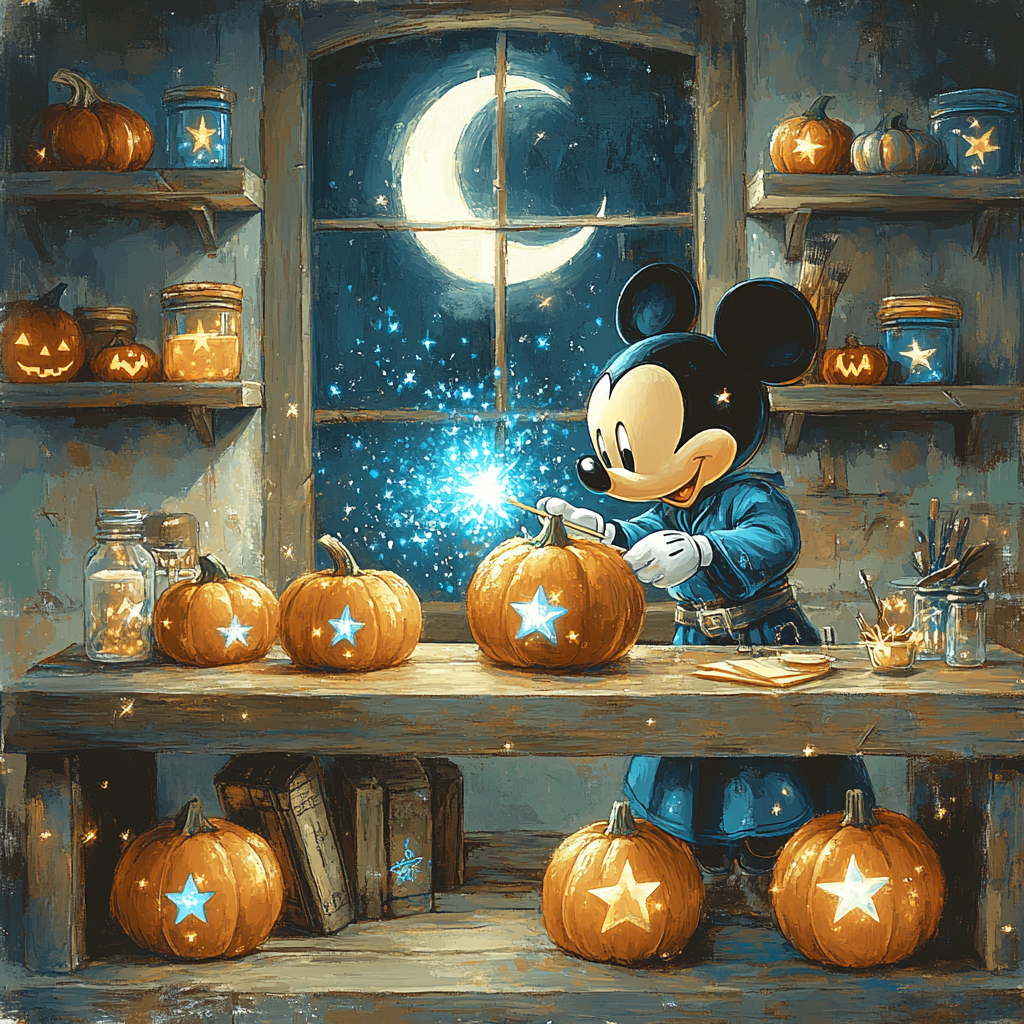 Sorcerer Apprentice Starry Pumpkin Workshop paint by color