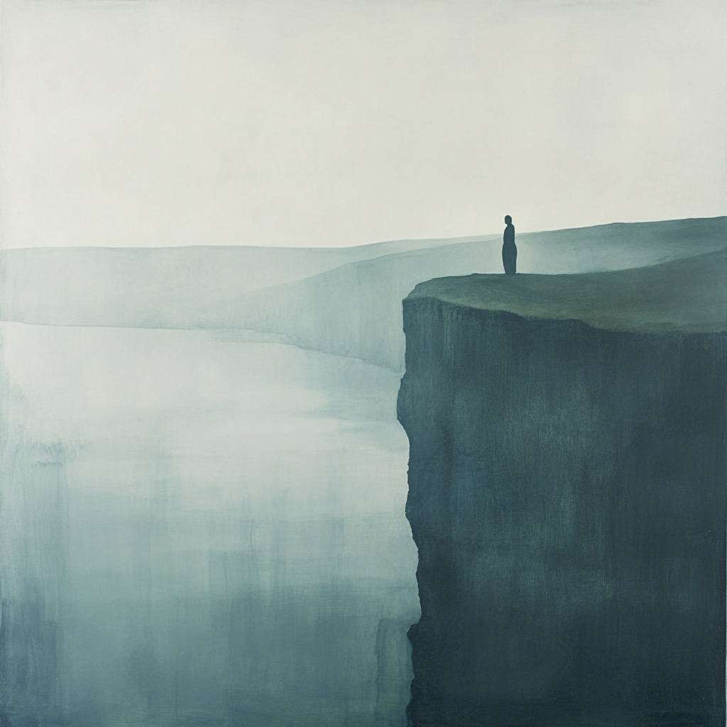 Caspar David Friedrich Inspired Seaside Cliff paint by color