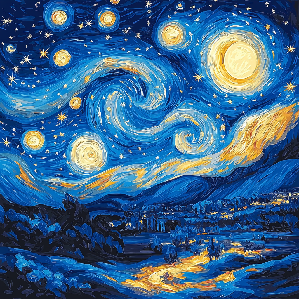 Vincent Van Gogh Inspired Night Sky Whispers Painting Number Kit
