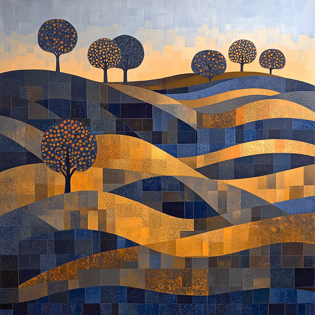 Pablo Picasso Inspired Cubist Orchard Harmony painting number kit