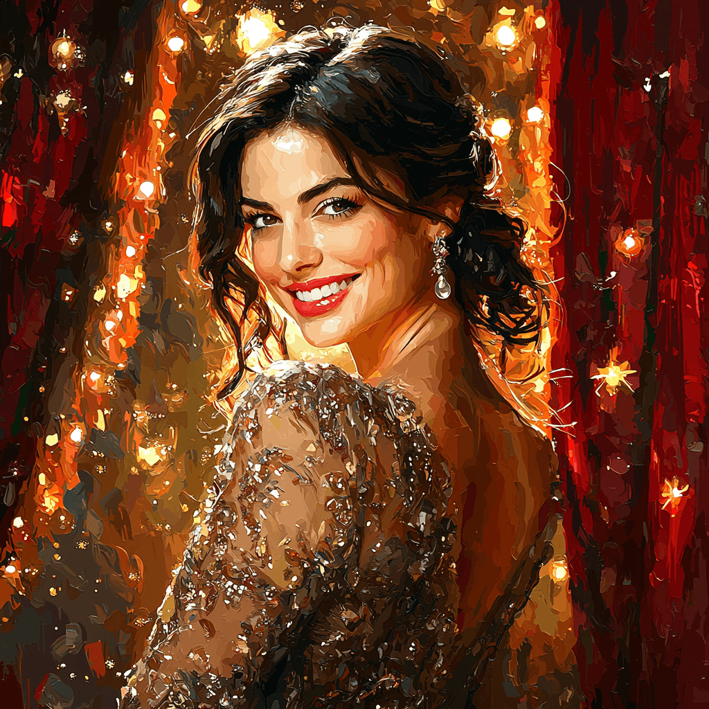 Anne Hathaway: Balancing Dreams On Silver Wings Number Painting