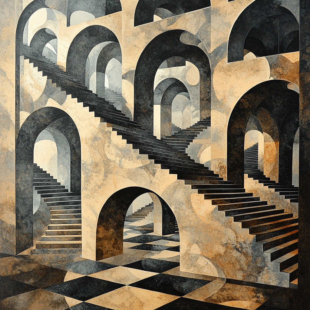 M.C. Escher Inspired The Paradox Of Space Numbered Painting Kits