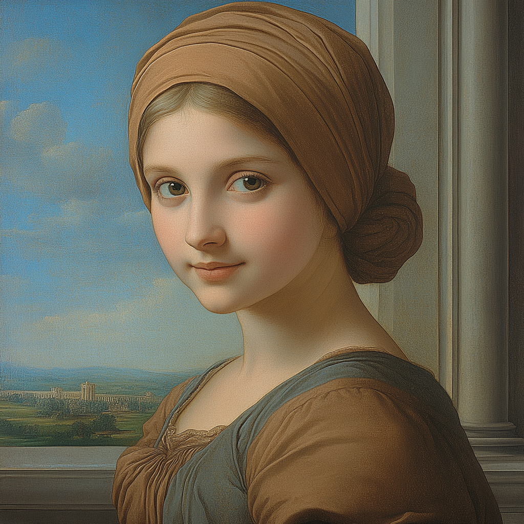 Raphael Inspired Classical Portrait Of A Woman paint by number