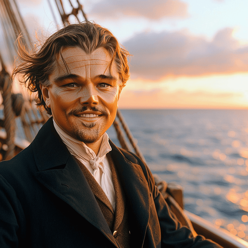 Leonardo DiCaprio: Navigating Dreams In Titanic Waters Painting Number Kit
