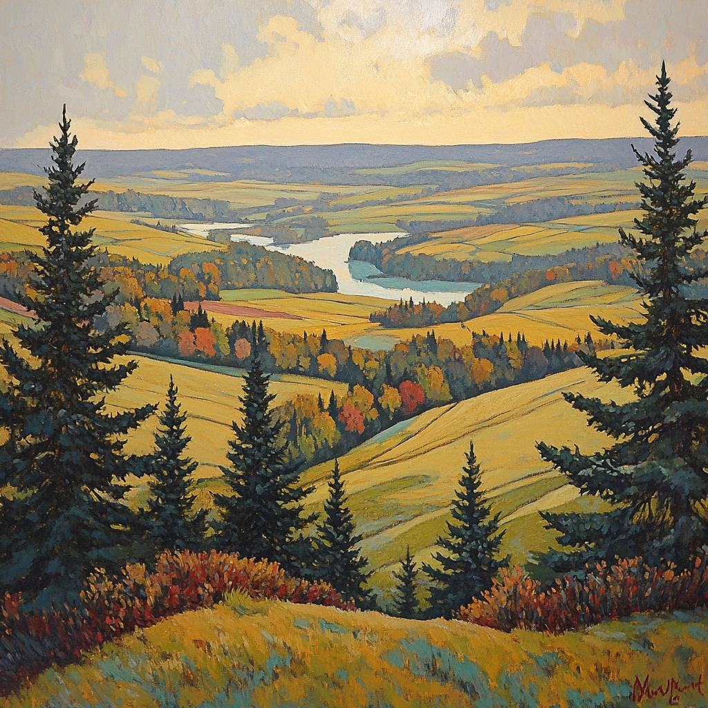 A.Y. Jackson Inspired Quebec Morning Mist paint by color