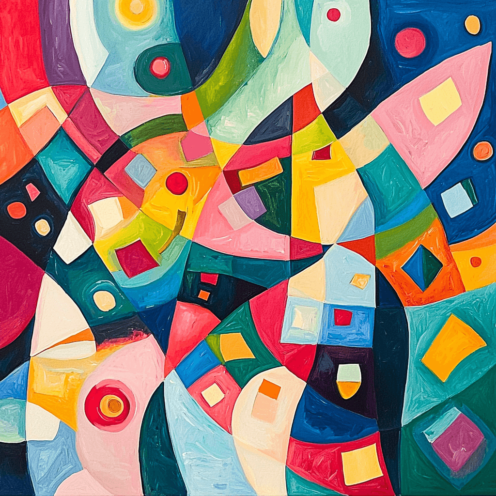 Wassily Kandinsky Inspired Playful Abstract Dance DIY Paint By Numbers