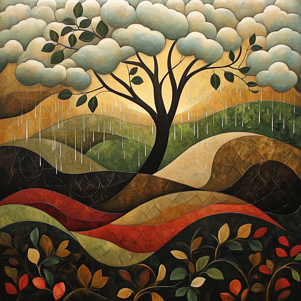 Nandalal Bose Inspired Ethereal Monsoon Harmony DIY paint by numbers