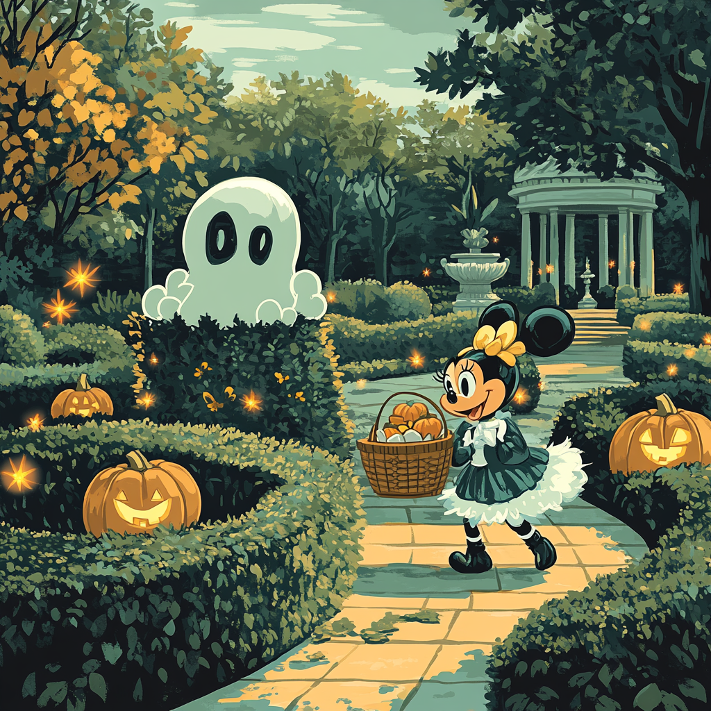 Donald And Daisy Spooky Garden Prank Paint by numbers kits