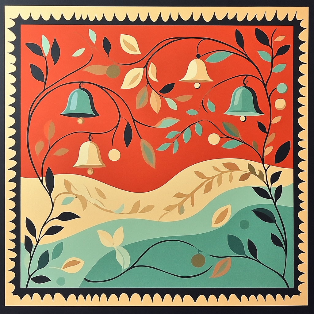 Nandalal Bose Inspired Folk Motif Wind Chorus Numbered painting kits