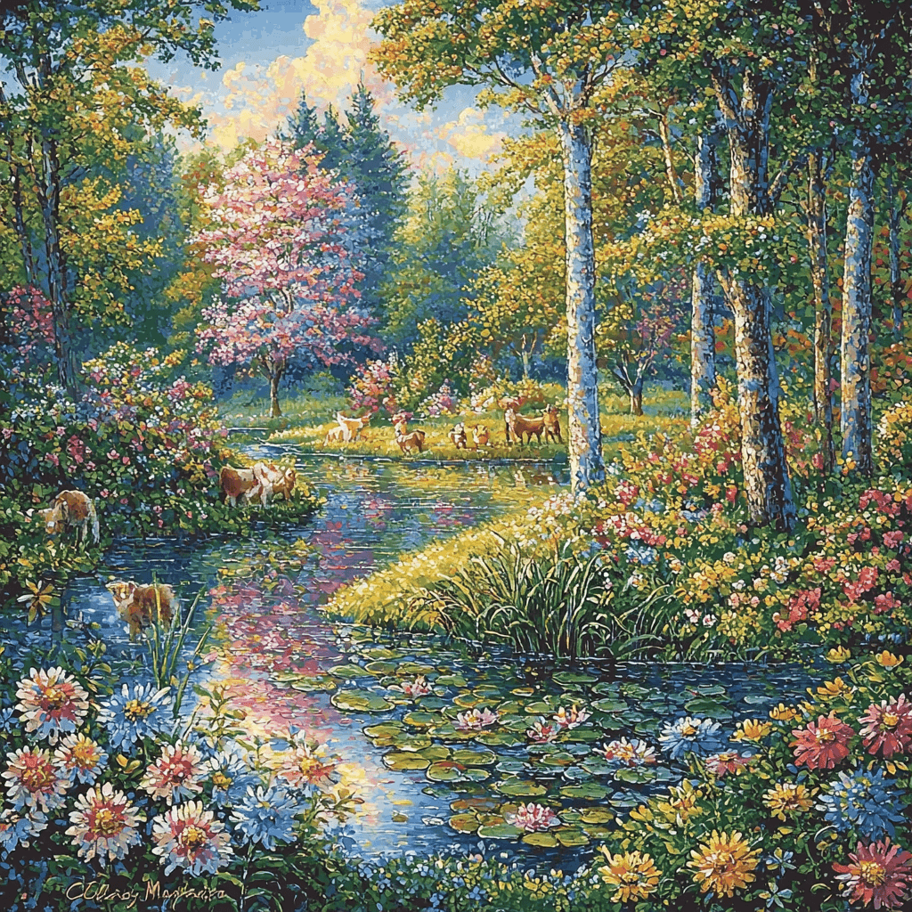 Claude Monet Inspired Whimsical Forest Paint By Numbers