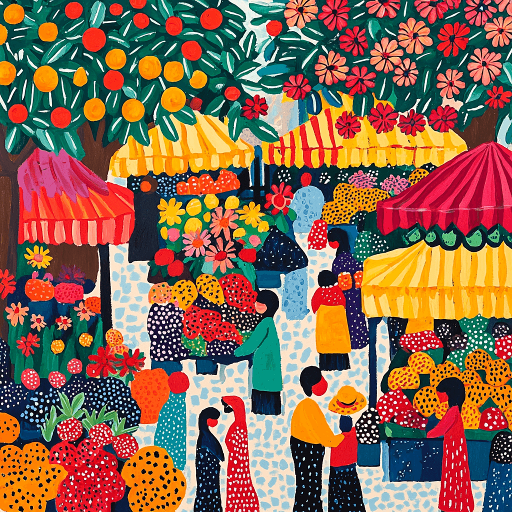 Henri Matisse Inspired Charming Market Scene Paint By Numbers Kits