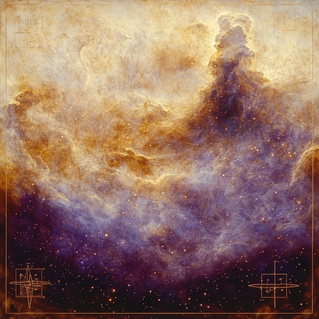 Leonardo Da Vinci Inspired Cosmic Nebulae Study Paint by numbers art