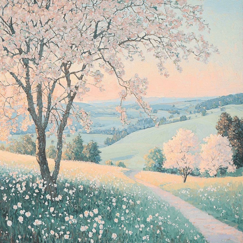 Mary Cassatt Inspired Pastel Spring Symphony Number Painting