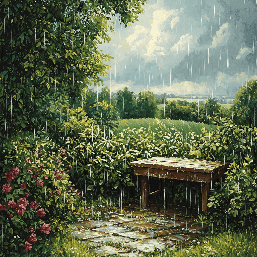 John Constable Inspired Garden Under Rain Number Painting