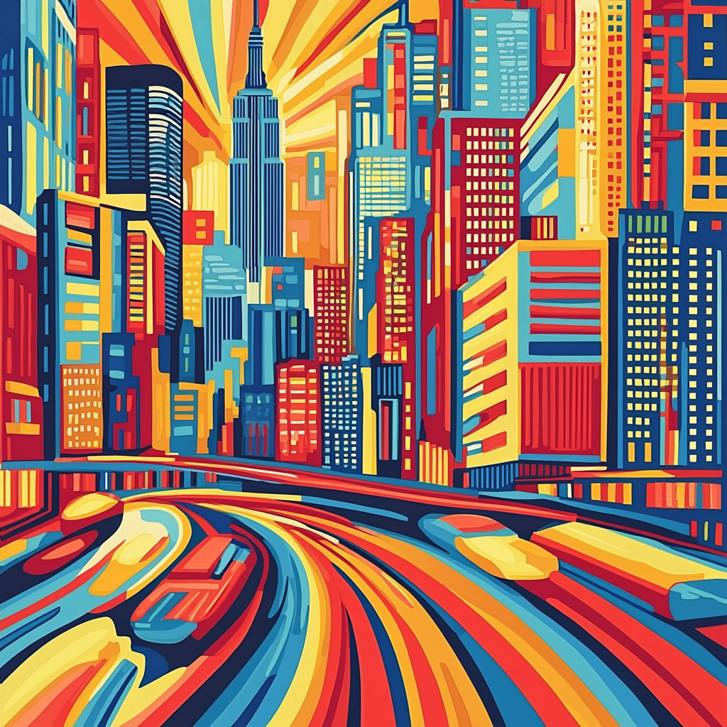 Roy Lichtenstein Inspired Pop Art Urban Oasis DIY Paint By Numbers
