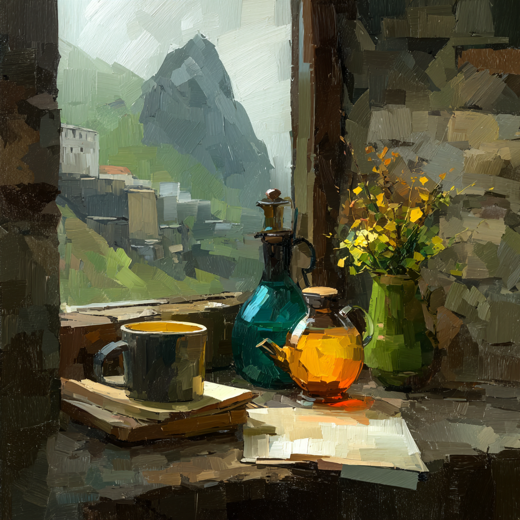 Paul Cezanne Inspired Mountain Tea paint by numbers