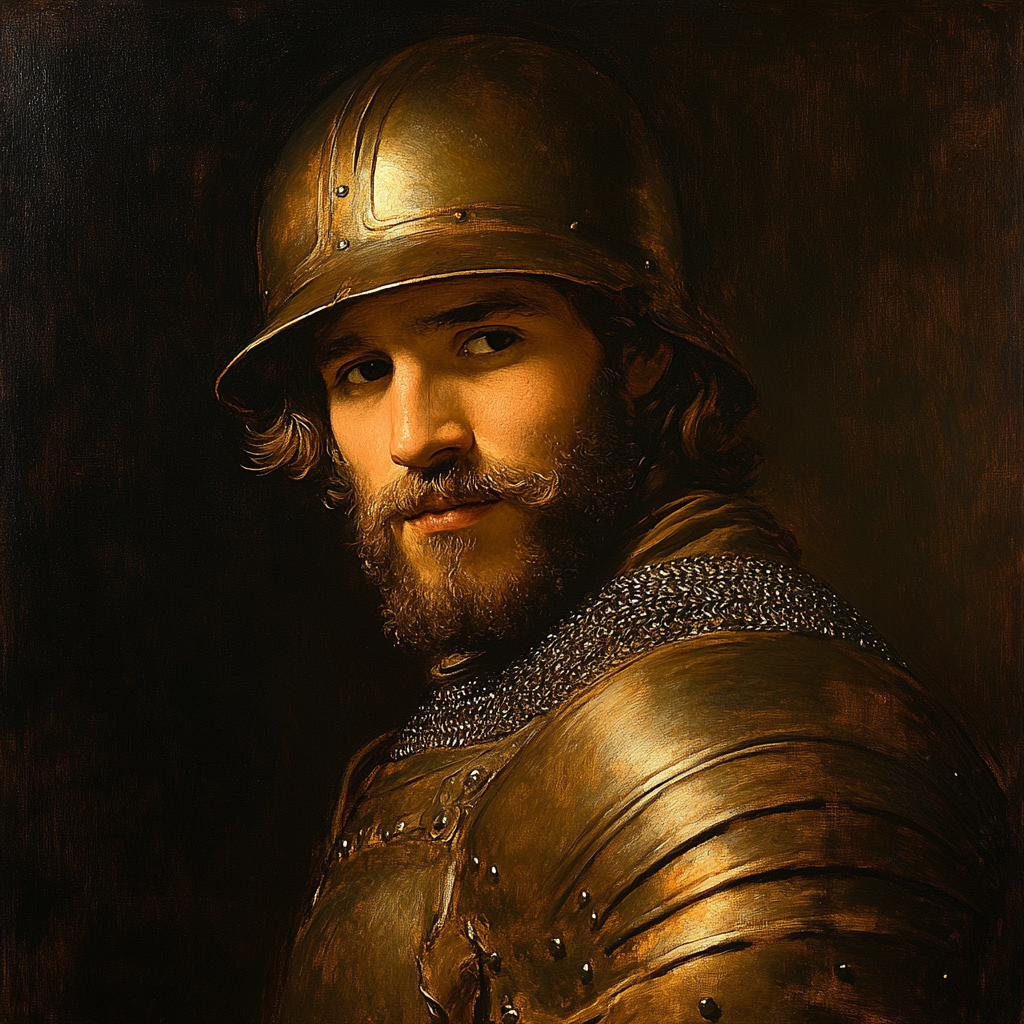 Rembrandt Inspired Historical Portrait Of A Warrior paint by color
