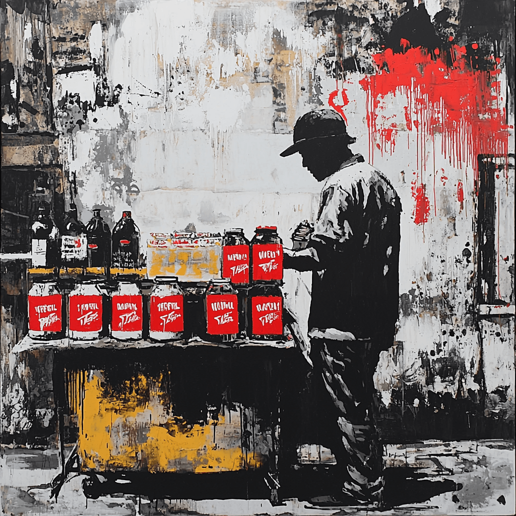 Banksy Inspired Urban Paradox Number Painting
