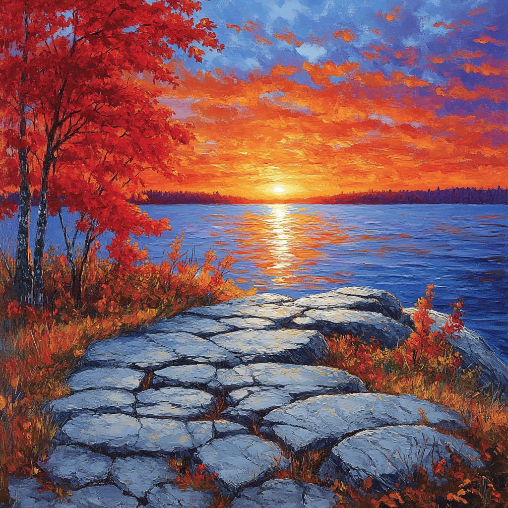 A.Y. Jackson Inspired Shield At Dusk paint by number