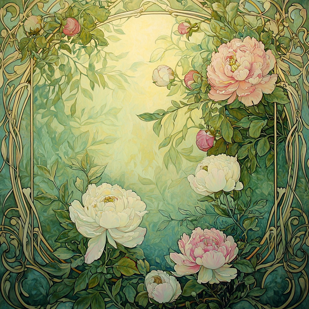 Alphonse Mucha Inspired Botanical Serenity Paint By Number