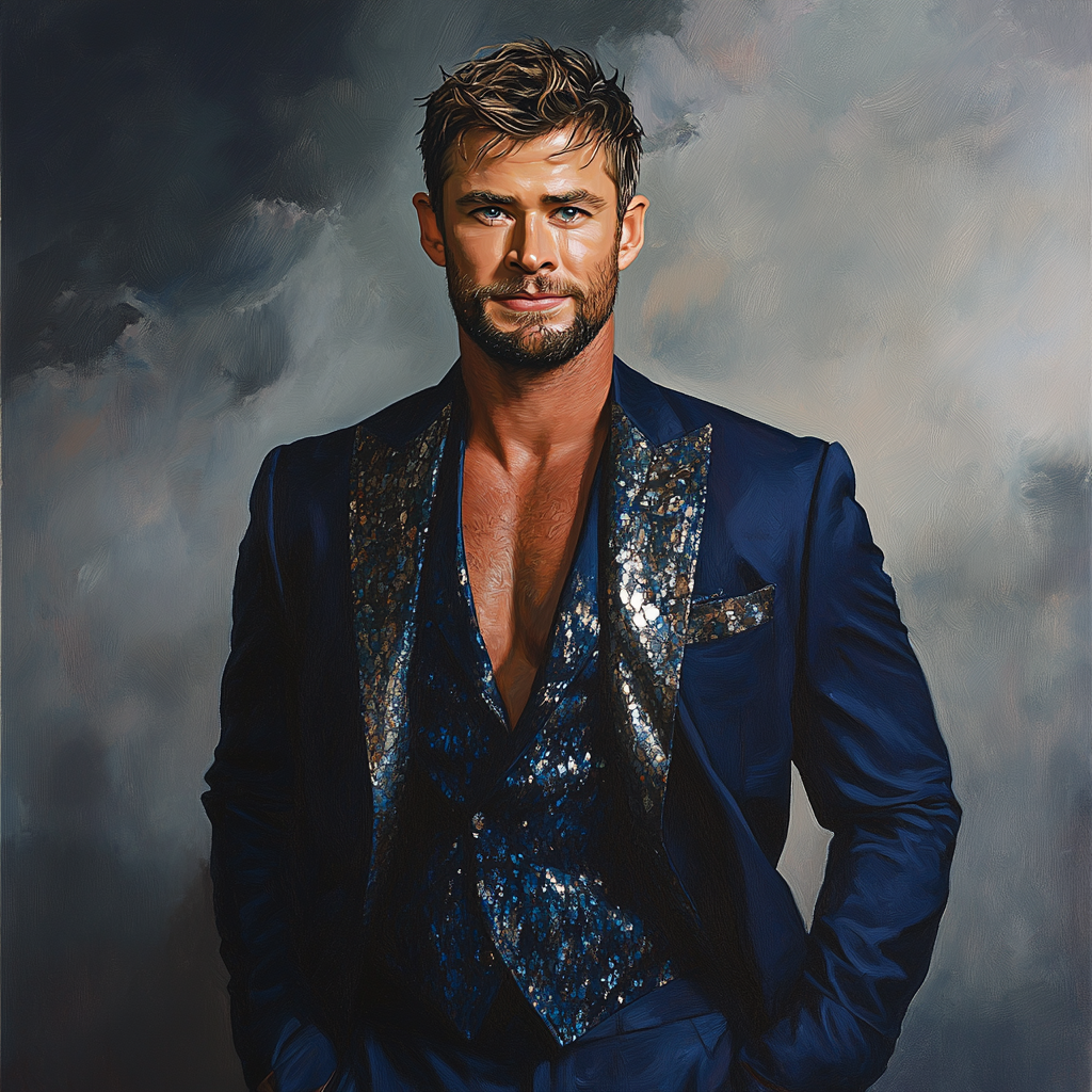 Chris Hemsworth: Channeling The Thunderous Heart Of Thor Number painting