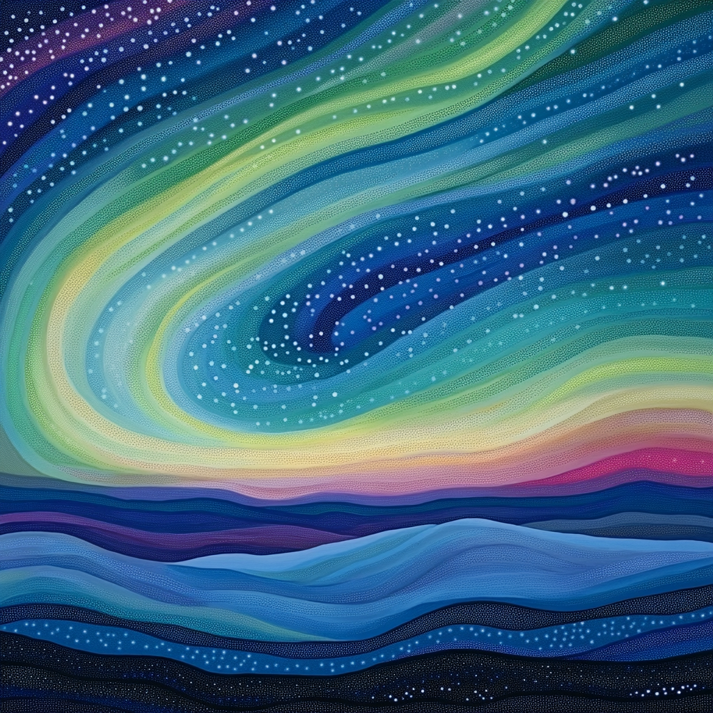 Georges Seurat Inspired Alpine Aurora Paint by numbers kits