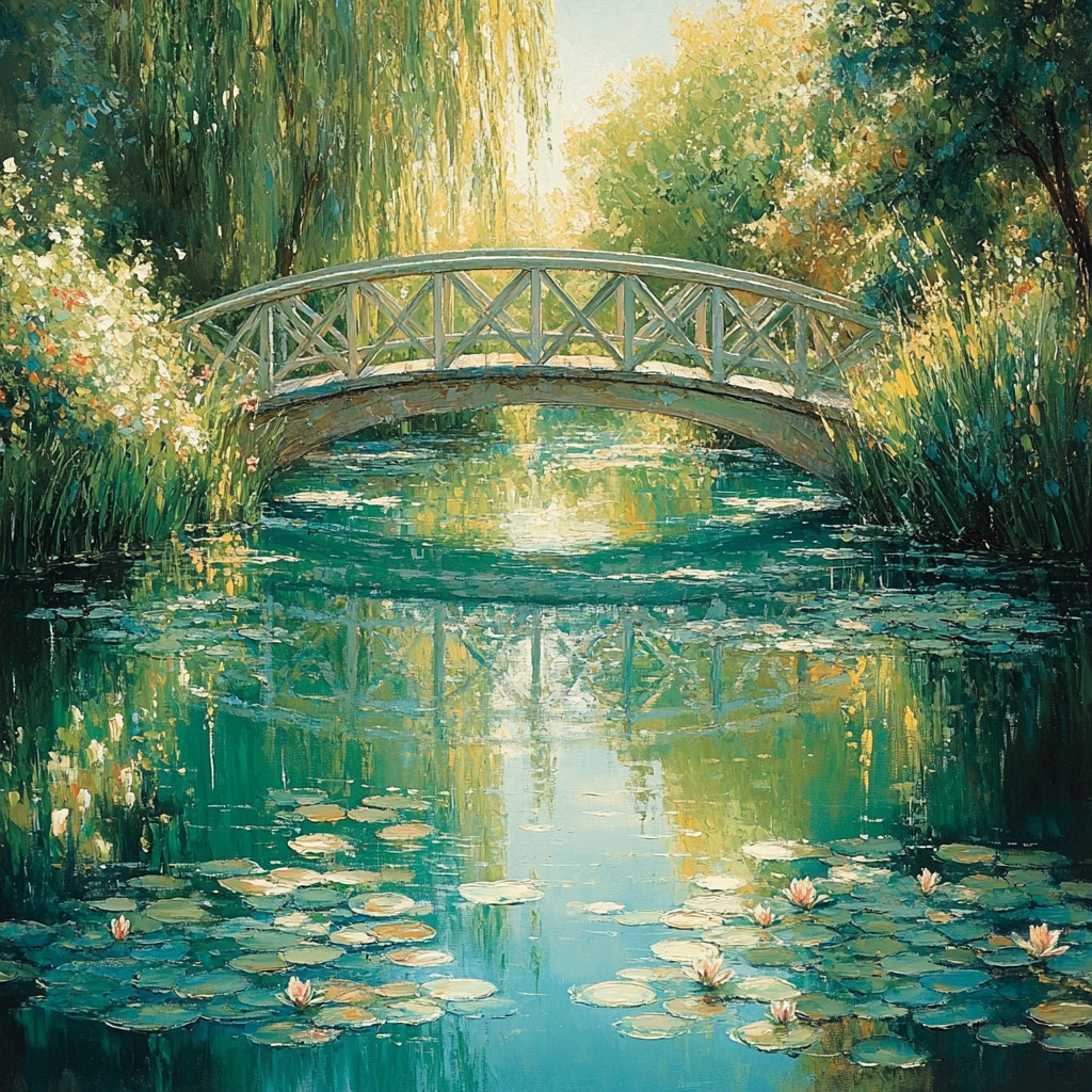 Claude Monet Inspired Giverny Bridge Reflections Paint by numbers art