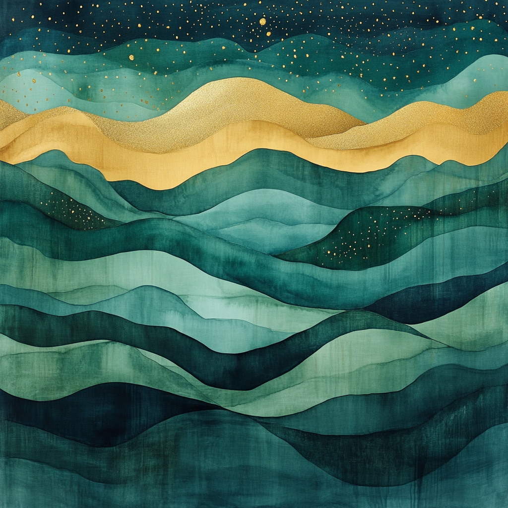 Leonardo Da Vinci Inspired Golden Aurora Study Number painting