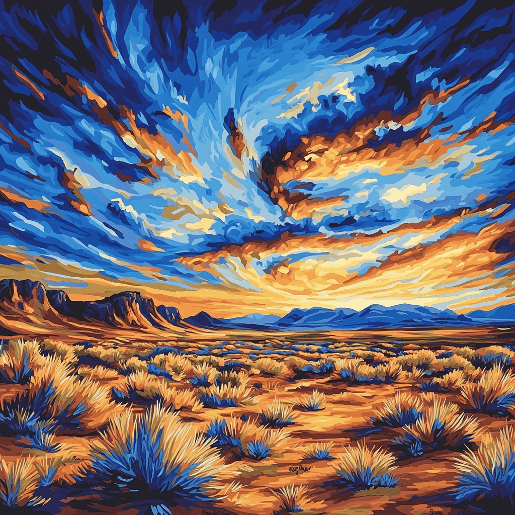 Georgia O'Keeffe Inspired O'Keeffe's Desert Twilight Numbered Painting Kits