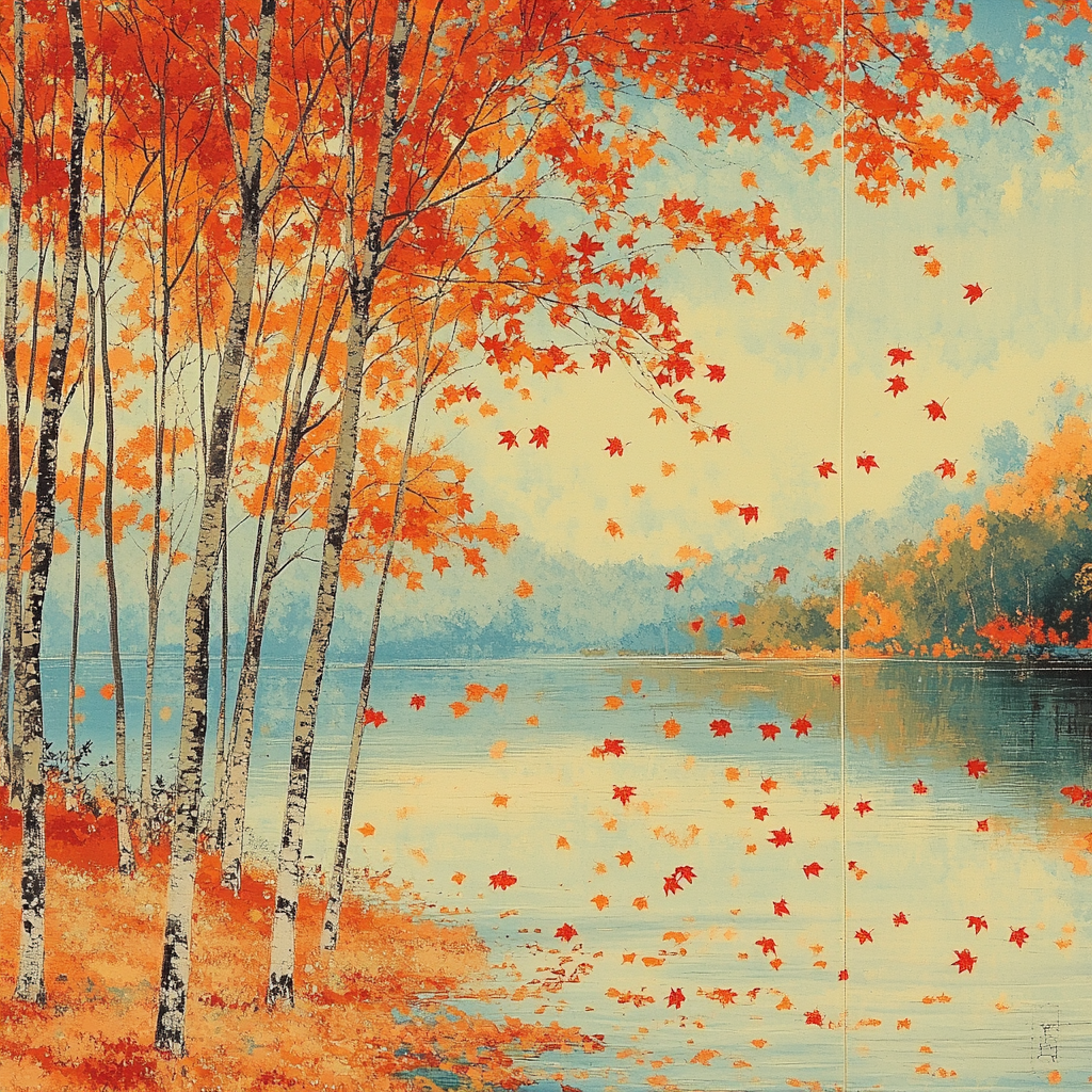 Hiroshige Inspired Autumn Maple Serenity painting number kit