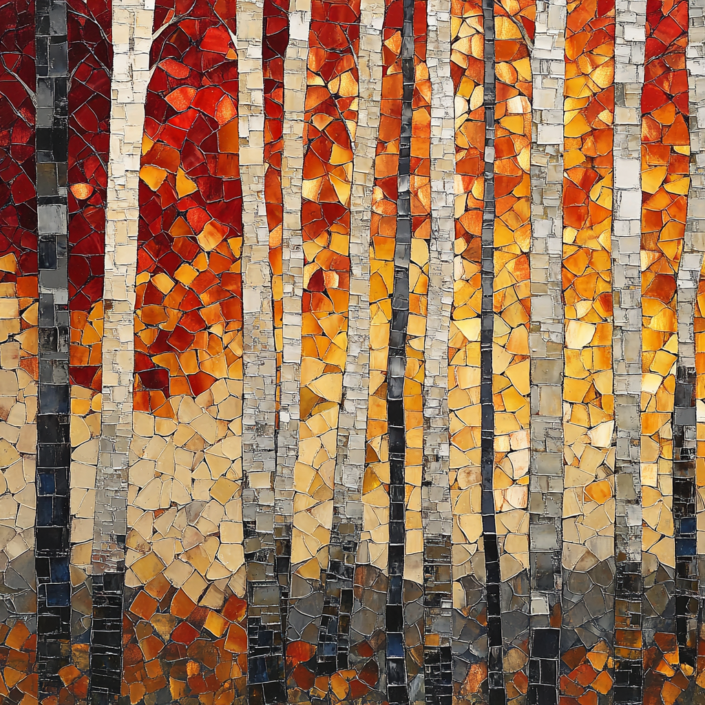 Jean-Paul Riopelle Inspired Autumnal Tessellated Thicket Painting by numbers kit