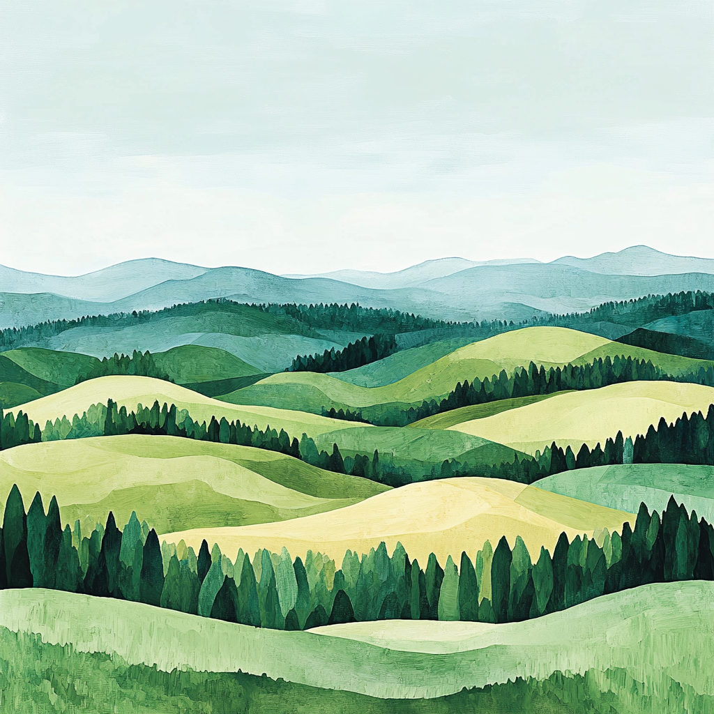 Paul Cézanne Inspired Serenity Of Rolling Hills Painting Number Kit