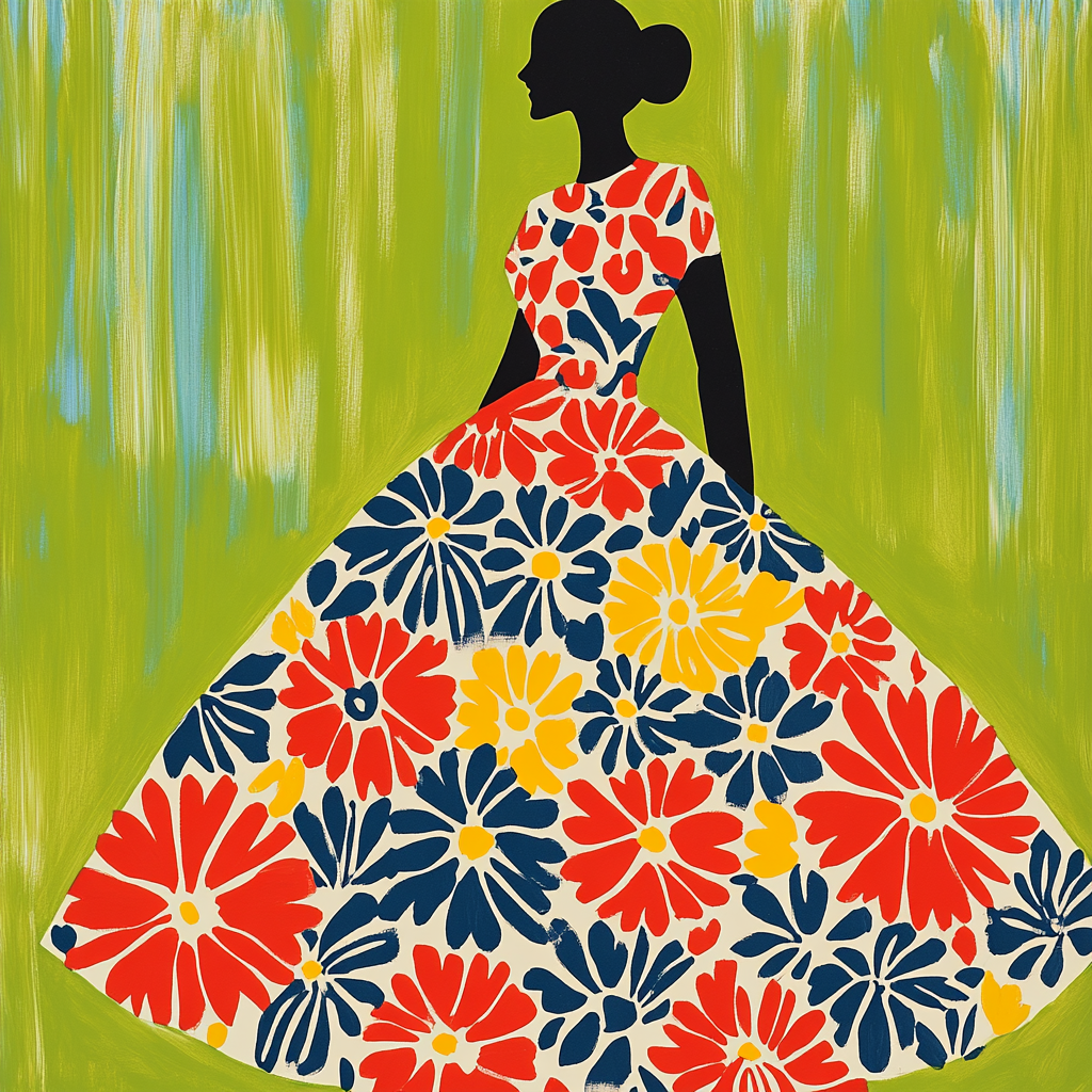 Henri Matisse Inspired Floral Pattern Dress painting number kit