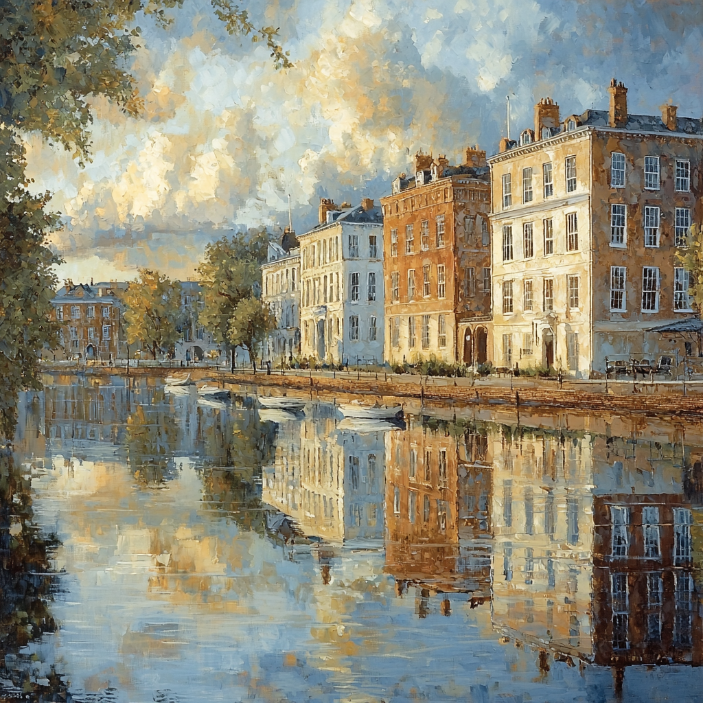 John Constable Inspired Historical Cityscape Reflections Numbered Painting Kits