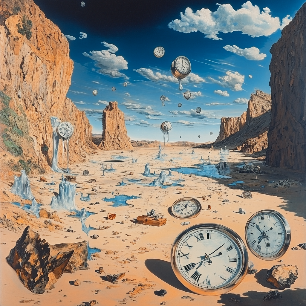 Salvador Dali Inspired Surreal Landscape Number painting